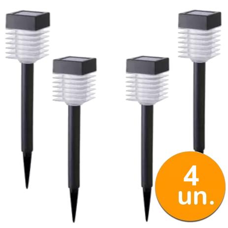 Kit 4 Luminária Solar jardim led branco balizador torre pvc prova de água - Ecoforce é boa?