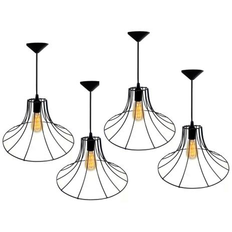 Kit 4 Lustres Pendentes Aramado Chinês Preto 20X24 - DECORA NA NET é boa?