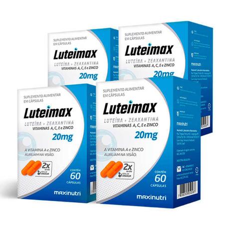 Kit 4 Luteimax Luteina Zeaxantina 20mg 60 Capsulas Maxinutri Menor preço em Kit 4 Luteimax Luteina Zeaxantina 20mg 60 Capsulas Maxinutri