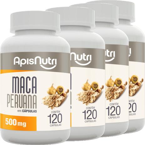 Kit 4 Maca Peruana 500mg Apisnutri 120 Capsulas Menor preço em Kit 4 Maca Peruana 500mg Apisnutri 120 Capsulas