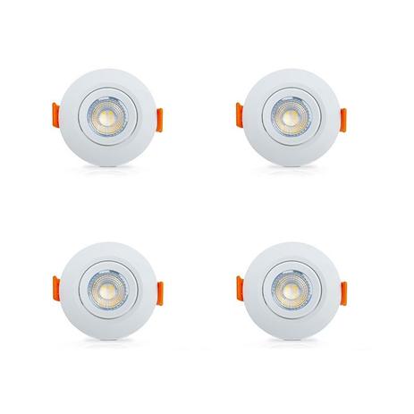 Kit 4 Mini Spots Luminária Redondo Led 3w Branco Quente 3000K Ourolux Menor preço em Kit 4 Mini Spots Luminária Redondo Led 3w Branco Quente 3000K Ourolux