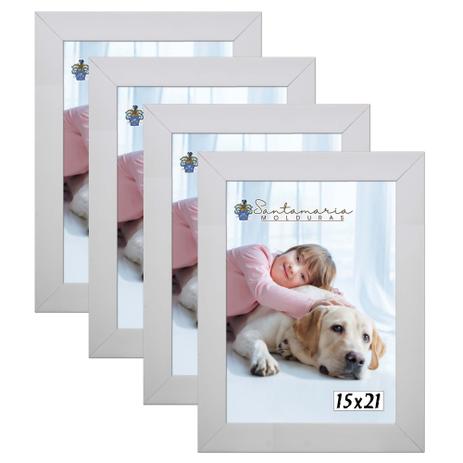 Kit 4 Molduras Porta Retrato 15X21 Branco - Santamaria molduras Menor preço em Kit 4 Molduras Porta Retrato 15X21 Branco - Santamaria molduras