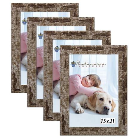 Kit 4 Molduras Porta Retrato 15X21 Marrom - Santamaria molduras Menor preço em Kit 4 Molduras Porta Retrato 15X21 Marrom - Santamaria molduras