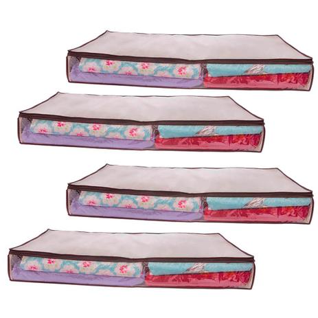 Kit 4 Organizador Multiuso Debaixo Da Cama 15x50x100 cm 451120 Capa Porta Edredom Lençol Secalux Menor preço em Kit 4 Organizador Multiuso Debaixo Da Cama 15x50x100 cm 451120 Capa Porta Edredom Lençol Secalux