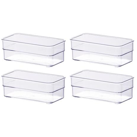 Kit 4 Organizadores De Gaveta 15x7,5x5,2cm 934 Transparente - UTIL HOUSE Menor preço em Kit 4 Organizadores De Gaveta 15x7,5x5,2cm 934 Transparente - UTIL HOUSE