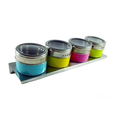 Kit 4 Organizadores Porta Temperos Magnético Colorido Inox - Thata esportes Menor preço em Kit 4 Organizadores Porta Temperos Magnético Colorido Inox - Thata esportes