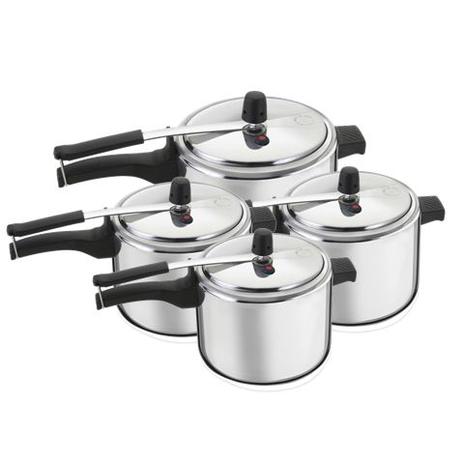 Kit 4 Panelas De Pressão Polida 3, 3, 3, 10 Litros - Nacional Menor preço em Kit 4 Panelas De Pressão Polida 3, 3, 3, 10 Litros - Nacional