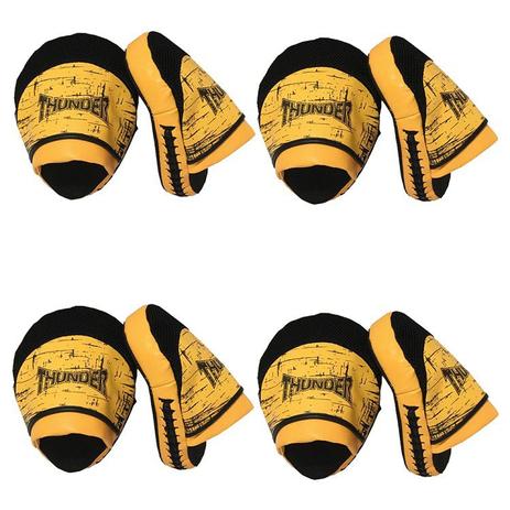 kit 4 pares - Luva De Foco Manopla Soco Tradicional - Boxe / Muay Thai / Kickboxing / MMA / karatê / krav Maga - Thunder Fight - Amarelo ref 106 Menor preço em kit 4 pares - Luva De Foco Manopla Soco Tradicional - Boxe / Muay Thai / Kickboxing / MMA / karatê / krav Maga - Thunder Fight - Amarelo ref 106