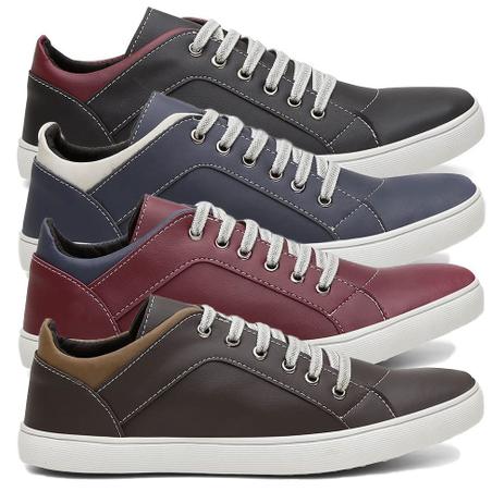 Kit 4 Pares Tênis Sapatênis Casual Masculino Conforto Sapato Dia a Dia Macio - Gugi Calçados Menor preço em Kit 4 Pares Tênis Sapatênis Casual Masculino Conforto Sapato Dia a Dia Macio - Gugi Calçados