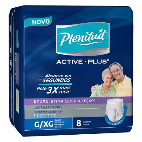 Kit 4 Pcts. Fralda Geriatrica Plenitud Active Plus G/XG - 32 Unds Menor preço em Kit 4 Pcts. Fralda Geriatrica Plenitud Active Plus G/XG - 32 Unds