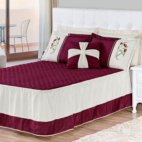 Kit 4 Peças Colcha Cross Casal Padrão Roxo Casa Dona - Casa borda Menor preço em Kit 4 Peças Colcha Cross Casal Padrão Roxo Casa Dona - Casa borda