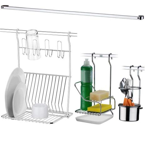 Kit 4 peças de Organizadores Para Barra de Cozinha Future Menor preço em Kit 4 peças de Organizadores Para Barra de Cozinha Future