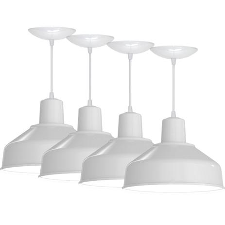 Kit 4 Pendentes Bedd 12 Retrô (Branco Brilhante / Branco) - Shop da iluminação é boa?