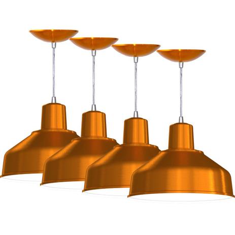 Kit 4 Pendentes Bedd 12 Retrô (Cobre Verniz / Branco) - Shop da iluminação Menor preço em Kit 4 Pendentes Bedd 12 Retrô (Cobre Verniz / Branco) - Shop da iluminação