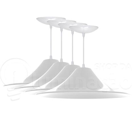 Kit 4 Pendentes Chapéu Chinês (Branco Brilhante / Branco) - Shop da iluminação Menor preço em Kit 4 Pendentes Chapéu Chinês (Branco Brilhante / Branco) - Shop da iluminação