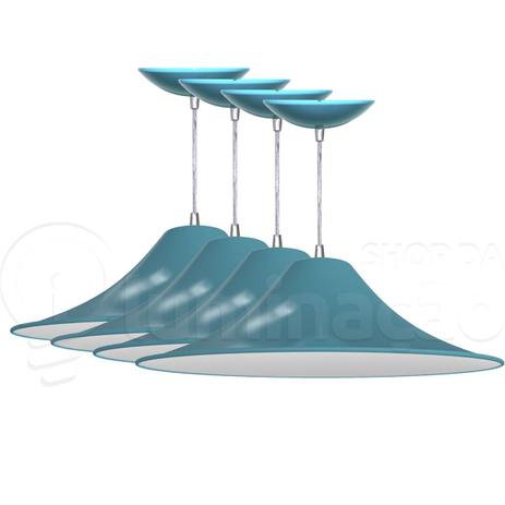 Kit 4 Pendentes Chapéu Chinês (Turquesa / Branco) - Shop da iluminação Menor preço em Kit 4 Pendentes Chapéu Chinês (Turquesa / Branco) - Shop da iluminação