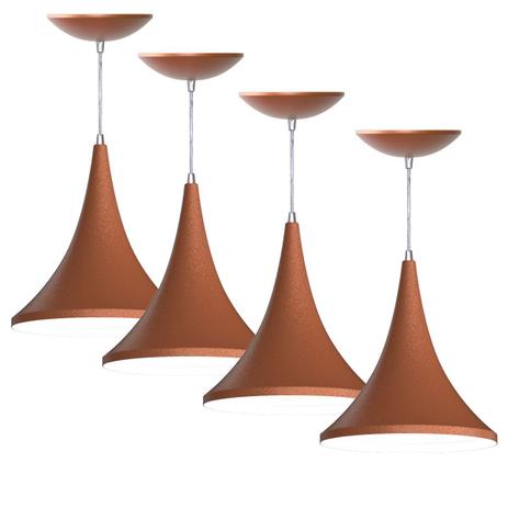 Kit 4 Pendentes Colibri (Bronze / Branco) - Shop da iluminação Menor preço em Kit 4 Pendentes Colibri (Bronze / Branco) - Shop da iluminação
