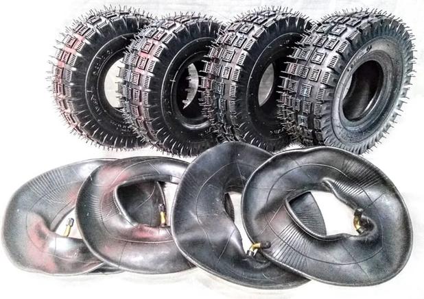 Kit 4 Pneus + 4 Camaras 3.00-4 Para Mini Quadriciclos - FUNMOTO Menor preço em Kit 4 Pneus + 4 Camaras 3.00-4 Para Mini Quadriciclos - FUNMOTO