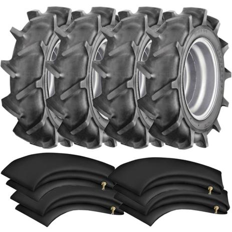 Kit 4 Pneus Microtrator Tc12 Tc14 500/6-12 T-2 Firestone - Firetone Menor preço em Kit 4 Pneus Microtrator Tc12 Tc14 500/6-12 T-2 Firestone - Firetone