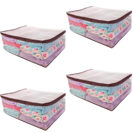 Kit 4 Porta Edredom Secalux 0451050 Organizador Multiuso para Quartos Closets Guarda Roupas - Nacional Menor preço em Kit 4 Porta Edredom Secalux 0451050 Organizador Multiuso para Quartos Closets Guarda Roupas - Nacional