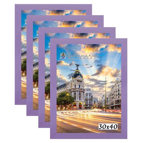 Kit 4 Porta Retrato Molduras 30x40 Lilás - Santamaria molduras Menor preço em Kit 4 Porta Retrato Molduras 30x40 Lilás - Santamaria molduras