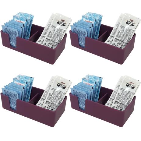 Kit 4 Porta Sachês Açúcar Organizadores Multiuso De Bancada Purple - Coza Menor preço em Kit 4 Porta Sachês Açúcar Organizadores Multiuso De Bancada Purple - Coza