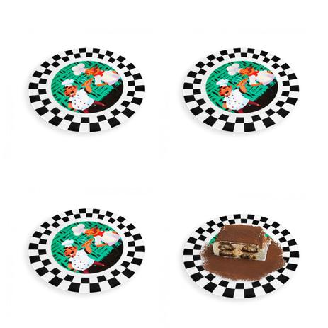 Kit 4 Pratos para Sobremesa 20 Cm em Melamina/Plastico Ilustracao Xadrez e Chef  Fuxing é boa?