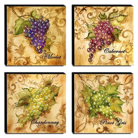 Kit 4 Quadros Cozinha Vintage Fruta Uva Canvas 30x30cm-COZ28 - Pró Canvas Menor preço em Kit 4 Quadros Cozinha Vintage Fruta Uva Canvas 30x30cm-COZ28 - Pró Canvas
