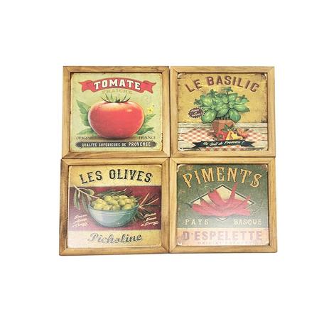 Kit 4 Quadros Decorativo Quarto Sala Cozinha 20x20Cm Amarelo - Maisaz Menor preço em Kit 4 Quadros Decorativo Quarto Sala Cozinha 20x20Cm Amarelo - Maisaz