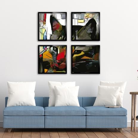 Kit 4 Quadros Decorativos Mosaico Gato Geométrico - Art print é ruim? Kit 4 Quadros Decorativos Mosaico Gato Geométrico - Art print é boa?
