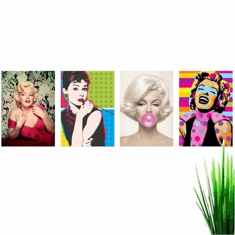 Kit 4 Quadros Marilyn E Audrey Artistas 40x30cm - Quadros mais é ruim? Kit 4 Quadros Marilyn E Audrey Artistas 40x30cm - Quadros mais é boa?