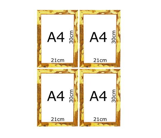 Kit 4 Quadros Moldura Rústica certificado A4 (21x30cm) C/ Vidro Amarelo - Garimpo mineiro Menor preço em Kit 4 Quadros Moldura Rústica certificado A4 (21x30cm) C/ Vidro Amarelo - Garimpo mineiro