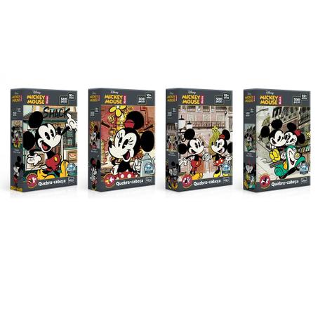 Kit 4 Quebra-Cabeças Nano 500 Pçs cada - Mickey Mouse - Toyster Menor preço em Kit 4 Quebra-Cabeças Nano 500 Pçs cada - Mickey Mouse - Toyster