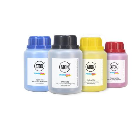 Kit 4 Refil de Toner Para HP CF350 M177FW M176N ATON CMYK 35g Menor preço em Kit 4 Refil de Toner Para HP CF350 M177FW M176N ATON CMYK 35g