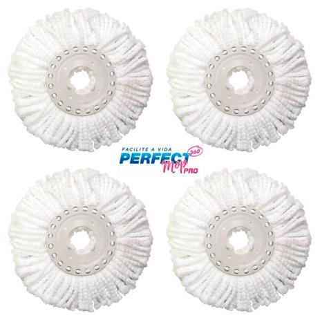 Kit 4 Refil Perfect Pro De Microfibra Top Mop Giratório 360 Limpeza Esfregão A Seco 972231 Menor preço em Kit 4 Refil Perfect Pro De Microfibra Top Mop Giratório 360 Limpeza Esfregão A Seco 972231