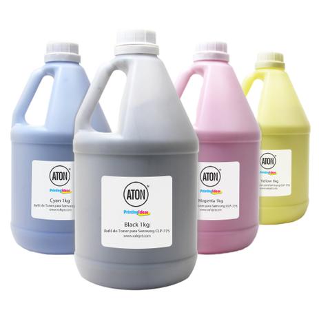 Kit 4 Refis de Toner para Samsung CLP-770 609S CMYK 1Kg Aton Menor preço em Kit 4 Refis de Toner para Samsung CLP-770 609S CMYK 1Kg Aton
