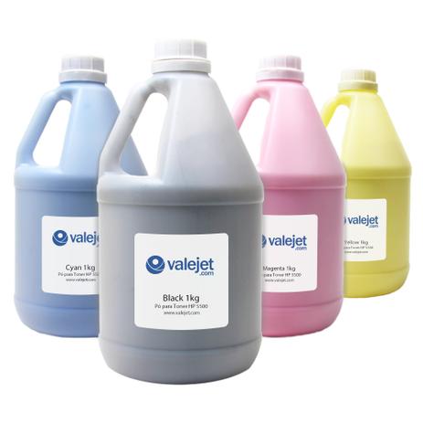Kit 4 Refis para Toner HP C9730A C9731A C9732A C9733 CMYK 1Kg Valejet Menor preço em Kit 4 Refis para Toner HP C9730A C9731A C9732A C9733 CMYK 1Kg Valejet