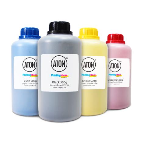 Kit 4 Refis para Toner HP C9730A C9731A C9732A C9733A CMYK 500g Aton Menor preço em Kit 4 Refis para Toner HP C9730A C9731A C9732A C9733A CMYK 500g Aton