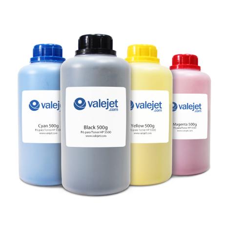 Kit 4 Refis para Toner HP C9730A C9731A C9732A C9733A CMYK 500g Valejet Menor preço em Kit 4 Refis para Toner HP C9730A C9731A C9732A C9733A CMYK 500g Valejet