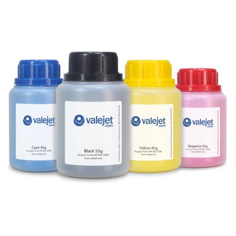 Kit 4 Refis para Toner HP CF400A 401A 402A 403A CMYK Valejet Menor preço em Kit 4 Refis para Toner HP CF400A 401A 402A 403A CMYK Valejet