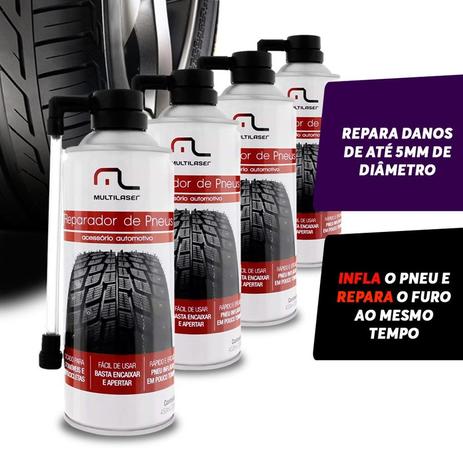 Kit 4 Reparador Instantâneo Pneus Multilaser Moto Carro é boa?