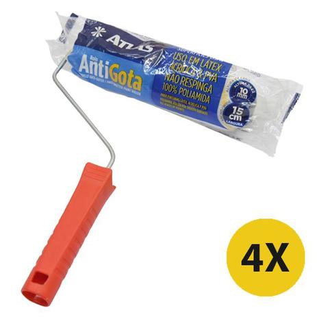 Kit 4 Rolo Antigota Profissional Big Premium 15cm Atlas Menor preço em Kit 4 Rolo Antigota Profissional Big Premium 15cm Atlas