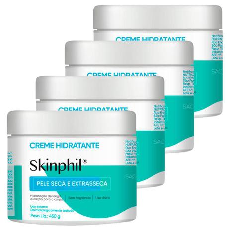 Kit 4 Skinphil Derma Creme Hidratante Sem Fragrância 450g - Cimed Menor preço em Kit 4 Skinphil Derma Creme Hidratante Sem Fragrância 450g - Cimed