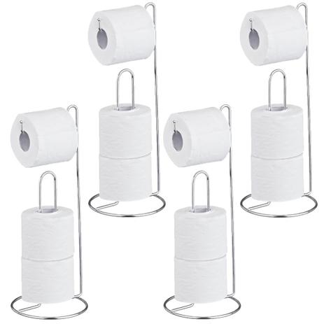 Kit 4 Suporte Chão Porta Rolo Papel Higiênico Banheiro Lavab - Passerini Menor preço em Kit 4 Suporte Chão Porta Rolo Papel Higiênico Banheiro Lavab - Passerini