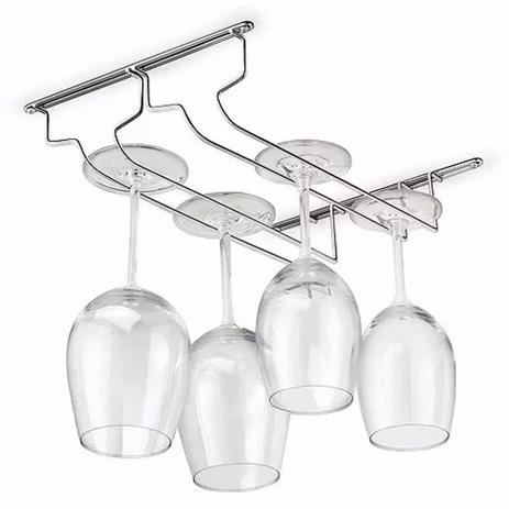kit 4 Suportes Suspenso de Aço Cromado para Porta Taça - Dfs Menor preço em kit 4 Suportes Suspenso de Aço Cromado para Porta Taça - Dfs