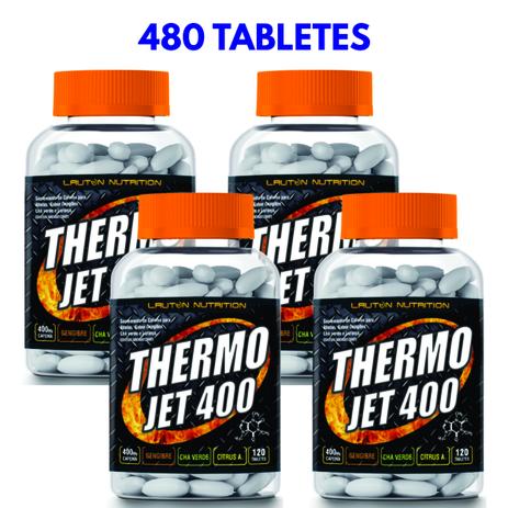 KIT 4 TERMOGÊNICO THERMO JET 400 - 120 tabletes - Emagrecedor - Lauton Menor preço em KIT 4 TERMOGÊNICO THERMO JET 400 - 120 tabletes - Emagrecedor - Lauton