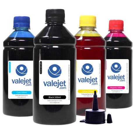 Kit 4 Tintas L555 para Epson Bulk Ink CMYK 500ml Valejet é ruim? Kit 4 Tintas L555 para Epson Bulk Ink CMYK 500ml Valejet é boa?