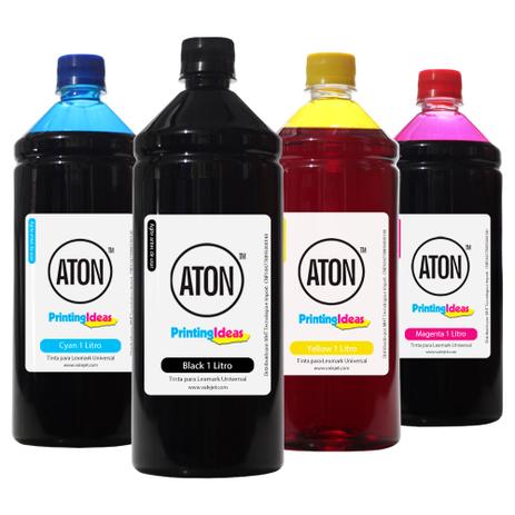 Kit 4 Tintas Lexmark Universal High Definition ATON CMYK 1 litro Menor preço em Kit 4 Tintas Lexmark Universal High Definition ATON CMYK 1 litro