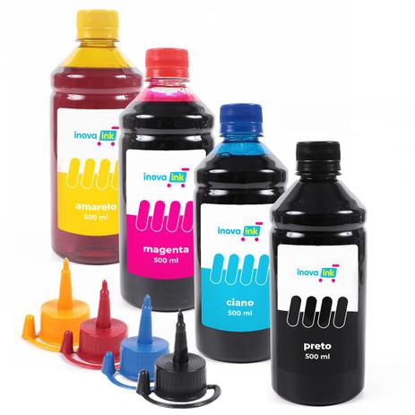 Kit 4 Tintas para Canon Mega Tank G3110 500ml Inova Ink Menor preço em Kit 4 Tintas para Canon Mega Tank G3110 500ml Inova Ink