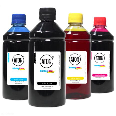 Kit 4 tintas para Cartucho HP 21 22 CMYK 500ml Aton é ruim? Kit 4 tintas para Cartucho HP 21 22 CMYK 500ml Aton é boa?